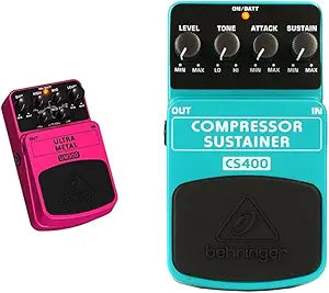 Behringer UM300 Ultra Metal + CS400 Compressor Pedal Bundle