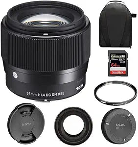 Sigma 56mm f/1.4 Sony E-Mount Lens Bundle