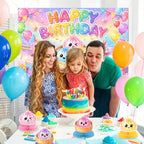 STJKRCLW Dumpling-Themed Happy Birthday Party Backdrop