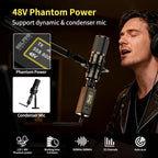 HHLPRO Wireless XLR Transmitter and Receiver System with Phantom Power