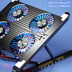MINGLEA Foldable Laptop Cooling Stand with Quiet LED Fans