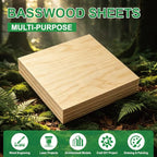 ZXCSXJW Basswood Sheets 24-Pack for Laser Engraving and Crafts