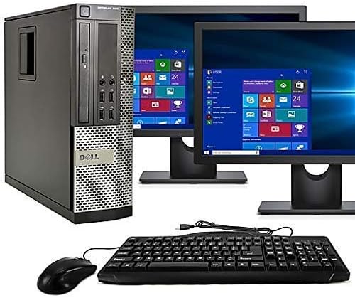 Dell 9020 Optiplex SFF i5, 16GB/2TB, Dual 24" LCD Renewed