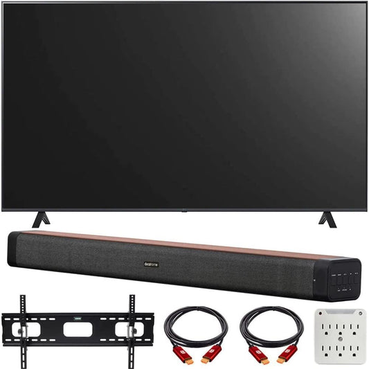 LG 70UQ7590PUB 4K TV Bundle: Soundbar, Mount, Surge Protector