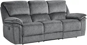 Lexicon 40" Traditional Microfiber Double Reclining Sofa