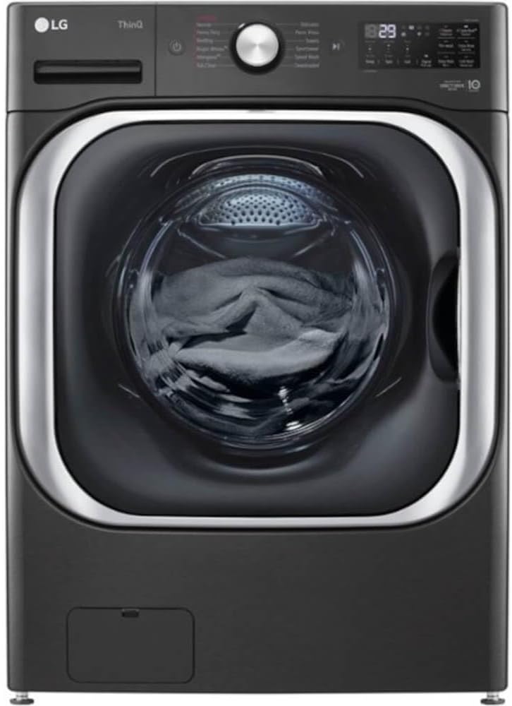 LG WM8900HBA 5.2 Cu. Ft. Black Steel Front Load Washer — main product image