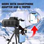 YEGASS 40x60 Waterproof Monocular Telescope with Phone Adapter