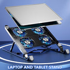 MINGLEA Foldable Laptop Cooling Stand with Quiet LED Fan