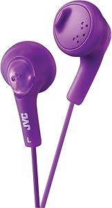 JVC HAF160 Grape Violet Gumy Bass Boost Earbud Headphones — main product image
