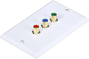 Monoprice Amazon 565-5-N 3 RCA Component Wall Plate — main product image