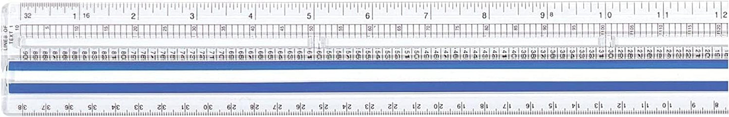 Westcott 14125 Magnifying Ruler - 12-Inch Clear Data Ruler