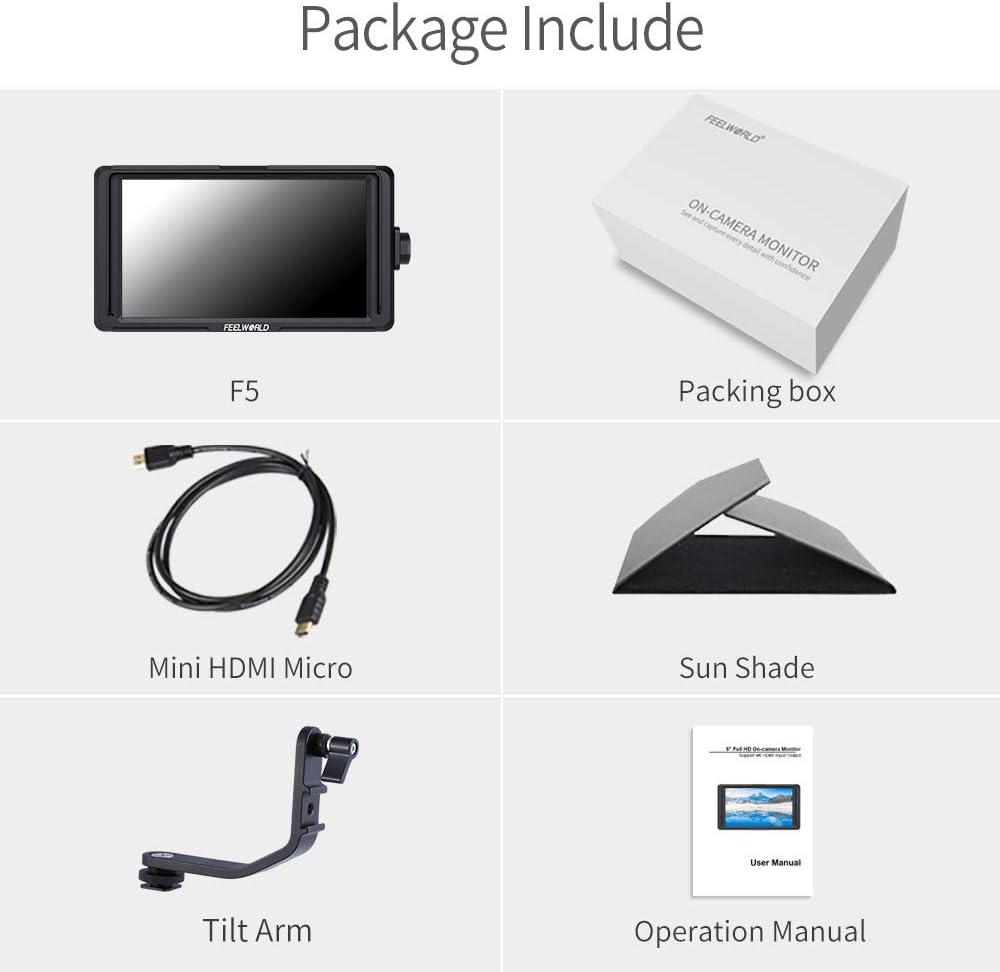 FEELWORLD F5-FBA 5 Inch On-Camera Field Monitor