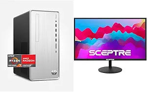 HP Pavilion Desktop Ryzen 7 5700G 16GB 512GB SSD + Sceptre Monitor — main product image