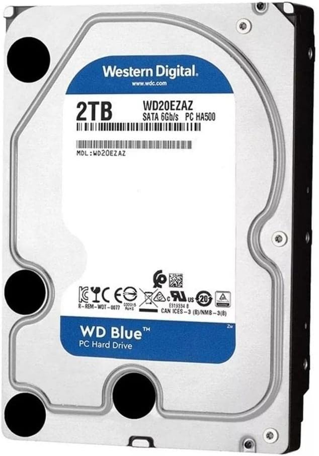Western Digital WD20EZAZ 2TB Blue HDD - 5400 RPM, SATA