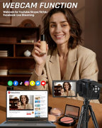 Fxmug QHD 2.7K Vlogging Camcorder with Flip Screen