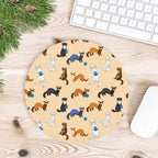 EDENSOWES Round Fabric Mousepad with Non-Slip Rubber Base
