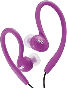 JVC HA-EBX85-V Sports Clip Headphones - In-Ear Violet