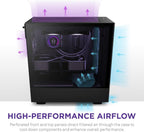 NZXT H5 Flow Compact ATX Case - High Airflow, Black