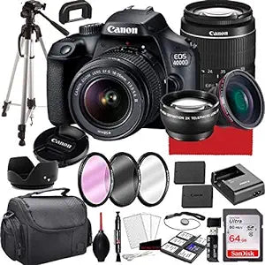 Canon EOS 4000D 18-55mm Lens 64GB Bundle