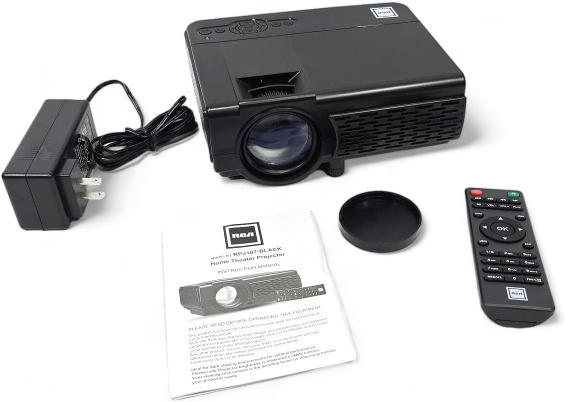 RCA RPJ107 1080P Bluetooth Home Theater Projector (Renewed)
