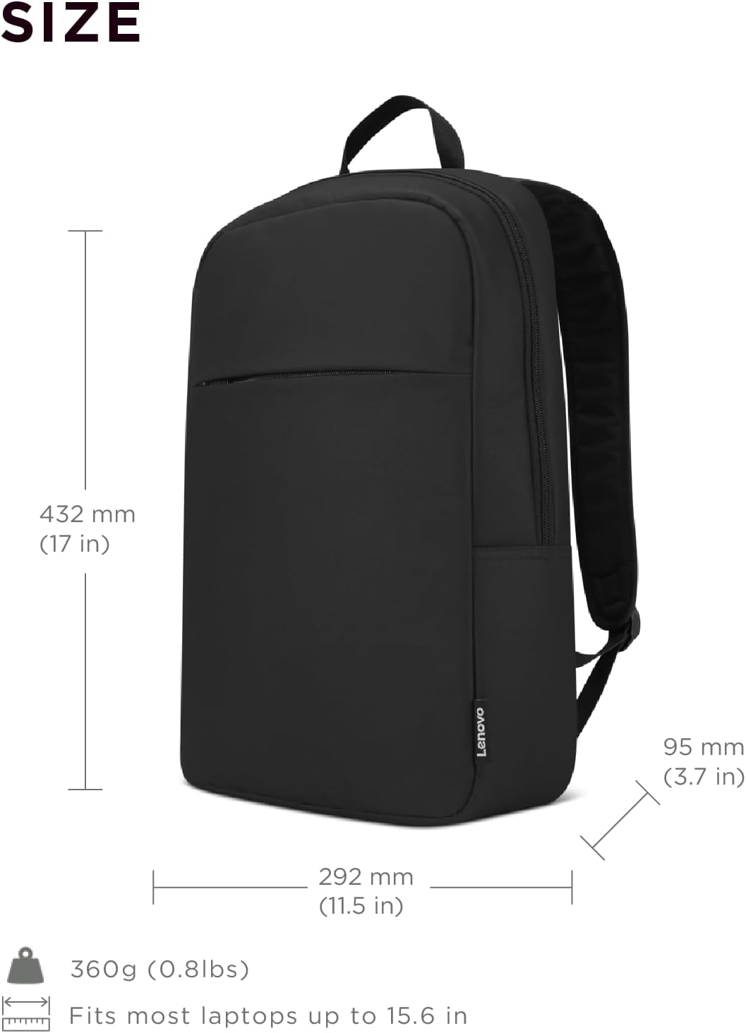Lenovo GX41K08217 15.6" Laptop Backpack - Black - Durable