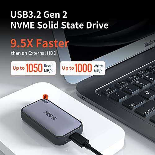 SSK Portable SSD 1TB USB-C External Solid State Drive — main product image