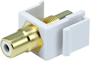 Monoprice 106550 White Keystone Jack Modular RCA
