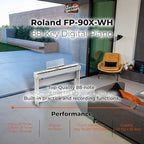 Roland AUS-FP-90X-WH-COMBO-DLX White Digital Piano Deluxe Bundle