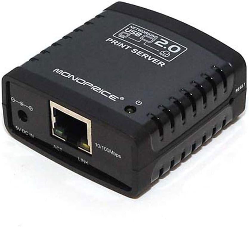 Monoprice 105342 USB 2.0 Network Print Server