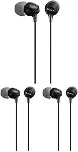 Sony MDR-EX15LP Black Fashion EX Series Earbuds (3-Pack)