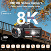 Yollner 8K Video Camera Camcorder with WiFi and Night Vision