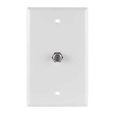 GE 40050 White Coax Cable Wall Plate 1-Port