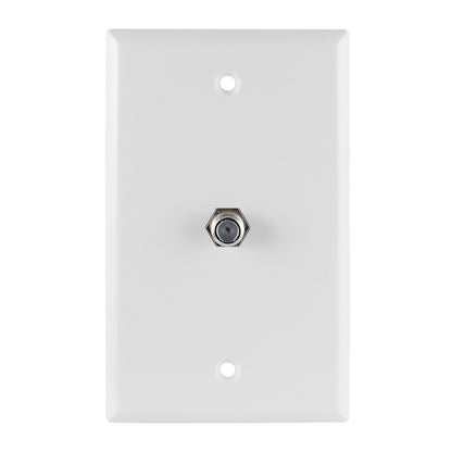 GE 40050 White Coax Cable Wall Plate 1-Port