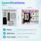 LXZ Ryzen 5 5600GT Prebuilt Gaming Desktop with RGB Glass Case