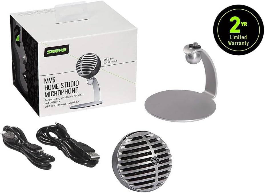 Shure MV5 Digital Condenser Microphone - iOS, Mac, PC