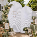 HANGING BULBS White Waterfall Draped Arch Backdrop Cover Set