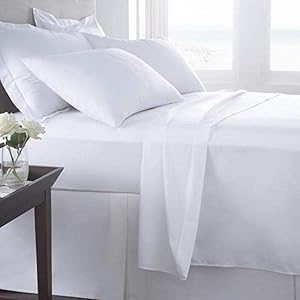 Atlas Bedding COMINHKR034552 Twin XL Fitted Sheet White Percale