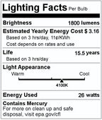GE Cool White 26W CFL GX24q-3 Plug-in Bulb 6-Pack