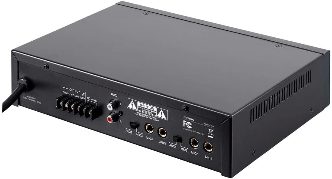Monoprice 118800 3-Channel 60W 70/100V Mixer Amplifier