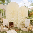 HANGING BULBS Beige Waterfall Arch Backdrop Cover Set