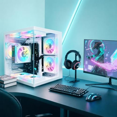 LXZ Ryzen 5 5600GT Prebuilt Gaming Desktop with RGB Glass Case — main product image