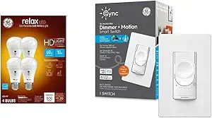 GE CYNC Smart Light Switch and Relax LED Bundle — main product image
