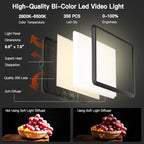 2-Pack LED Video Light Kit, NiceVeedi Studio Light, 2800-6500K Dimmable Photography Lighting Kit with Tripod Stand&Phone Holder, 73