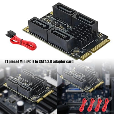 JIAPIKA mPCIe Storage Expansion Card with Four ATA Ports