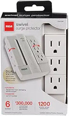 RCA PSWTS6F Wall Tap Surge Protector 6 Outlet Swivel
