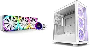 NZXT H7 Elite/Kraken X73 White RGB Gaming PC Case — main product image