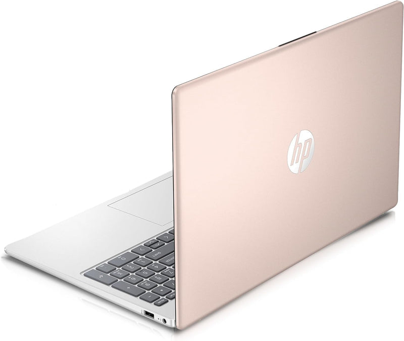 HP 15 Ryzen 5 Slim High-Performance Pink Laptop — main product image