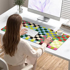 Niniubye Retro Checkered Desk Mat and Gaming Mouse Pad