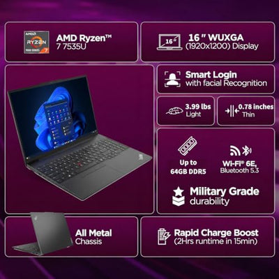Lenovo ThinkPad E16 Business Laptop with Windows 11 Pro