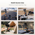 K&F Concept Motorcycle Handlebar Clamp Mount with 360° Ball Head